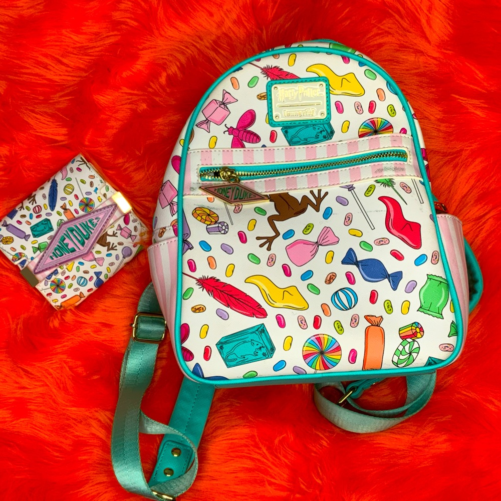 Loungefly Harry Potter Honeydukes backpack and wallet